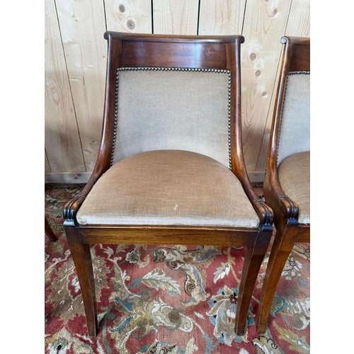 Traditional Empire Style Gondola Chairs, Set of 4 For Sale - Image 3 of 7