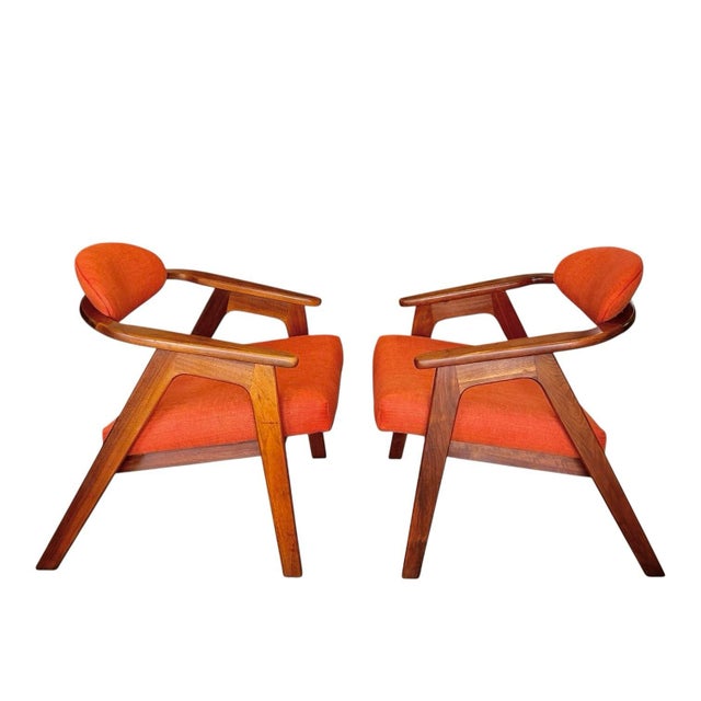 Mid-Century Modern 1950s Walnut 916-Cc Lounge Chairs Attributed to Adrian Pearsall for Craft Associates - A Pair For Sale - Image 3 of 18