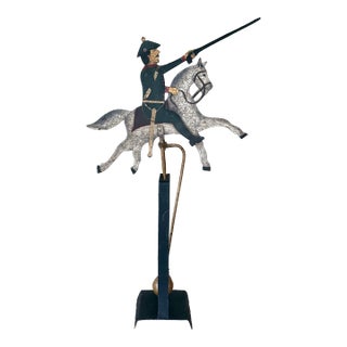 Vintage Folk Art Soldier on Horse Balancing Sculpture For Sale