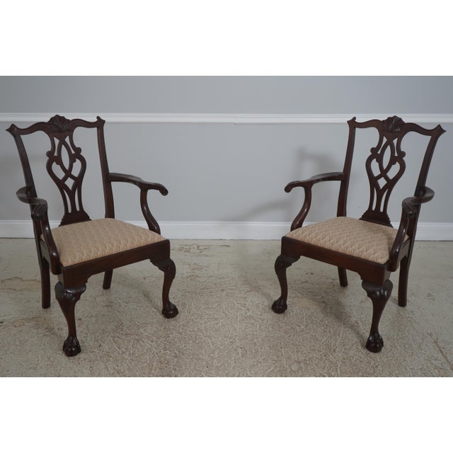 Stickley Clawfoot Mahogany Dining Room Table & Chairs Set For Sale - Image 10 of 13