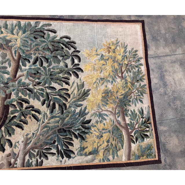 French Country 17th Century Flemish Verdure Tapestry For Sale - Image 3 of 5