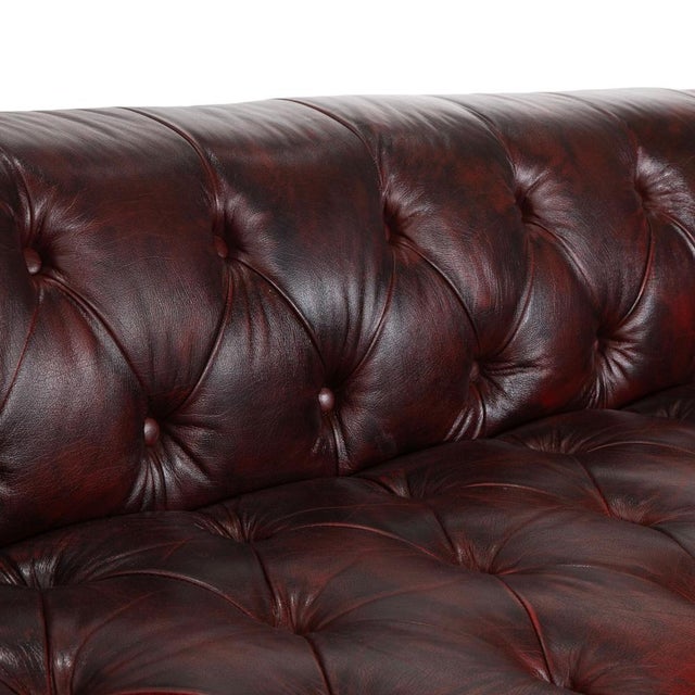 Chesterfield Three-Seater Sofa in Leather For Sale - Image 5 of 16