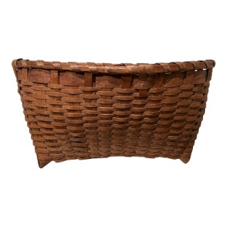 Big Antique Splint Basket For Sale