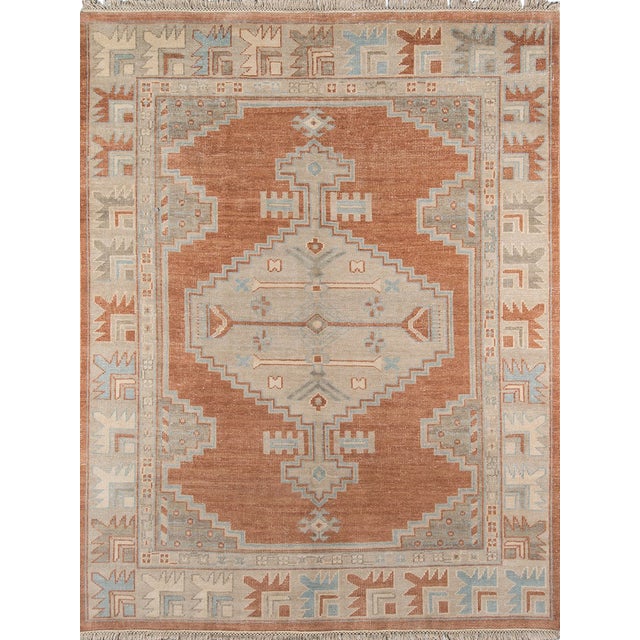 Erin Gates Concord Walden Rust Hand Knotted Wool Area Rug 2' X 3' For Sale