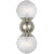AERIN for Visual Comfort Signature Cristol Small Double Sconce in Polished Nickel with White Glass For Sale