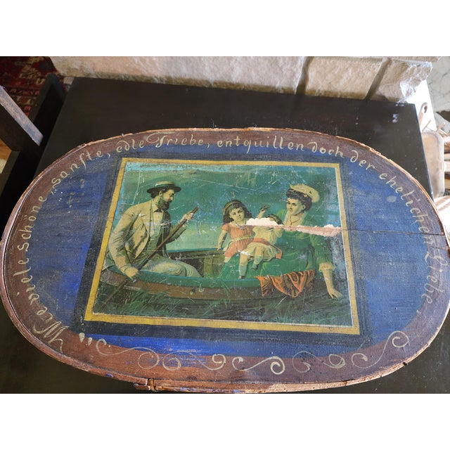 Beautiful Handmade and Hand Painted German Wedding Box Dated 1897 For Sale In Seattle - Image 6 of 8