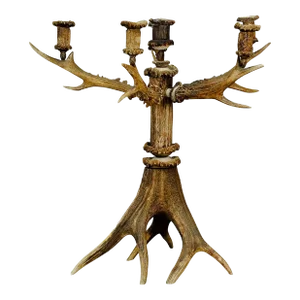 Large Five Armed Cabin Decor Antler Candelabra 1880