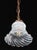 Art Nouveau Mid 20th Century Art Nouveau Swirl Opal Glass Hanging Pendant Light For Sale - Image 3 of 10
