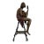 Late 20th Century Art Deco Style Multi-Color Patinated Bronze "Champagne Girl" Sculpture After Ferdinando De Luca For Sale