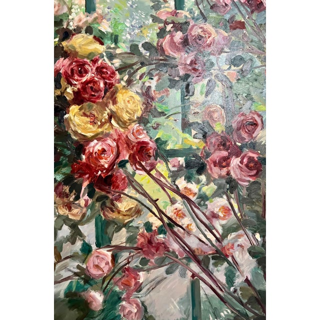 Mid 20th Century Jean Chaleye, Large Post Impressionist Oil Painting Jean Chaleye, Rose Bouquet Findlay Gallery For Sale - Image 5 of 13