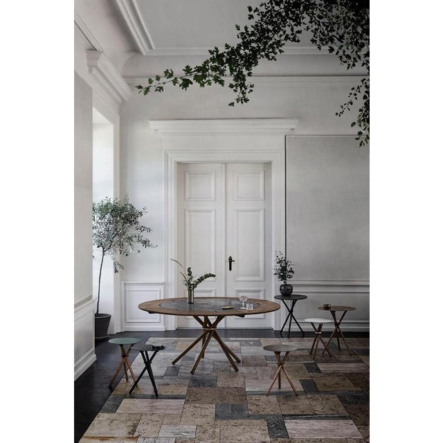 Contemporary Hector Dining Table 120 with Concrete Top and Dark Oak Legs by Eberhart Furniture For Sale - Image 3 of 13