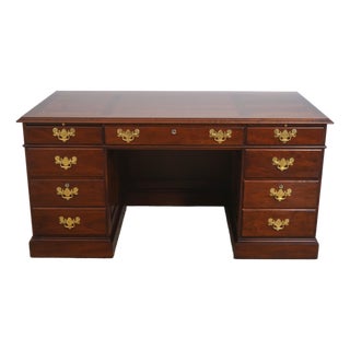 Statton Large Kneehole Cherry Executive Desk For Sale
