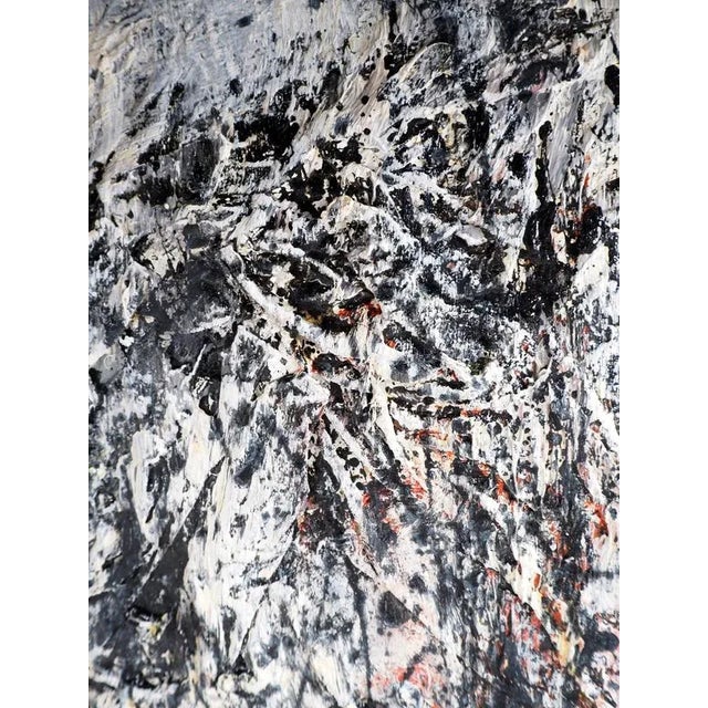 Dyap Guler, Portrait of an Abstract Man in Black, Blue and White, Mixed Media on Canvas For Sale - Image 5 of 8