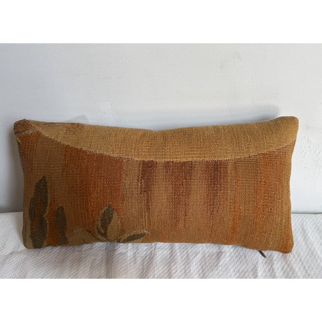 French Antique French Aubusson Woven Tapestry Pillow For Sale - Image 3 of 4
