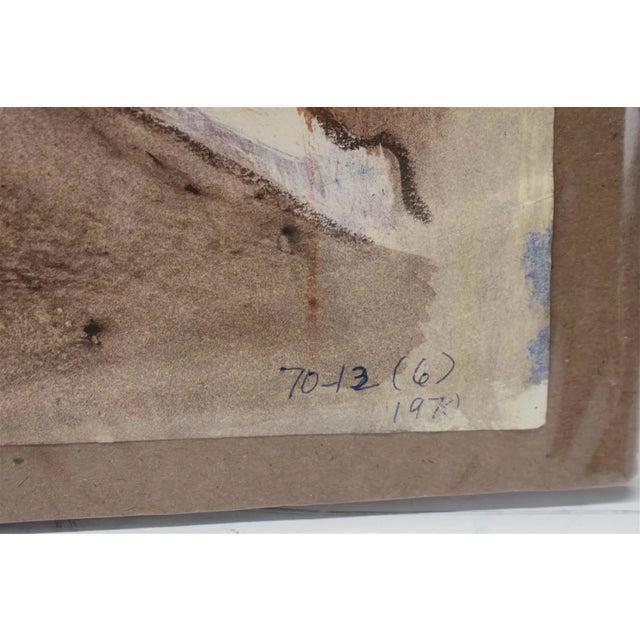 Vintage Orignal Lucia Wilcox Gouache Mixed Media Abstract Nudes Painting Sketch For Sale - Image 4 of 7