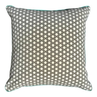 Vintage First‑Line Jonathan Adler Honeycomb Hexagon Geometric Pillow Euro Sham For Sale