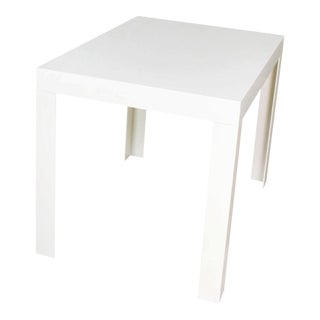 Vintage Modern White Molded Plastic Rectangular Parsons Style Side Table Style Syroco or Kartell For Sale