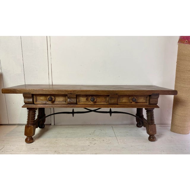 Fantastic 19 th Century Spanish coffee Solomonic legs and carved details. Typical are the Solomonic legs and the...