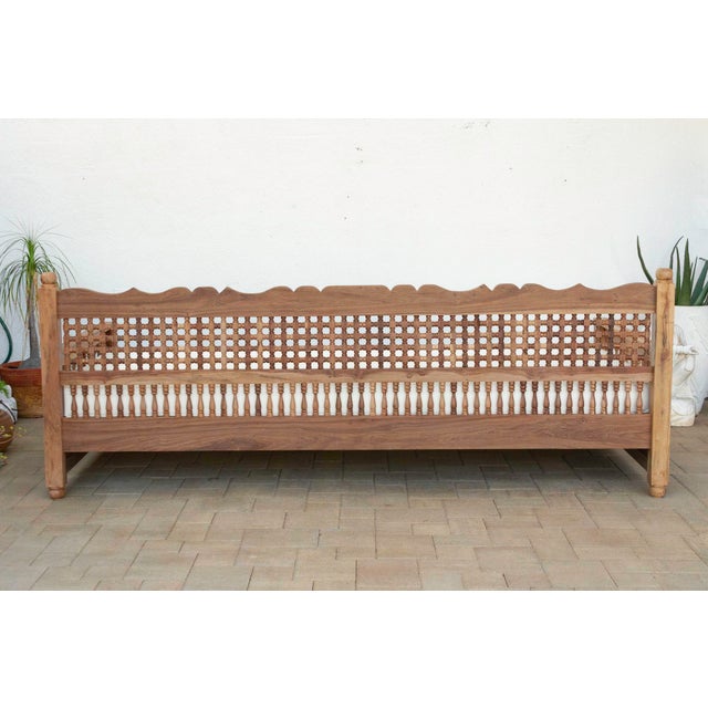 108” Long Grand Moroccan Mousharabi Teak Daybed For Sale - Image 10 of 12