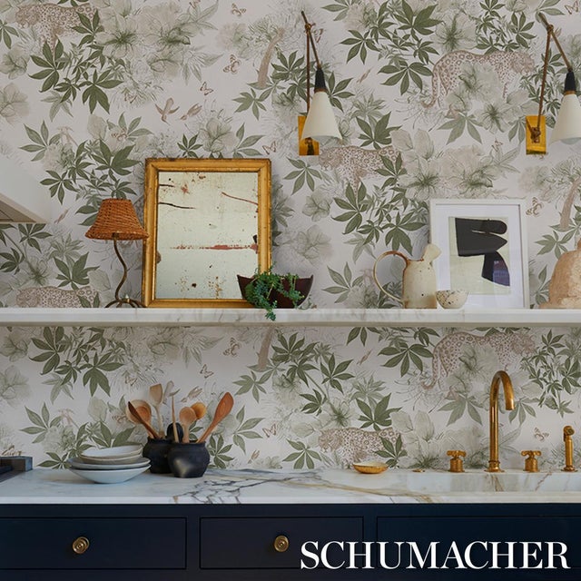 Not Yet Made - Made To Order Schumacher X Katie Lydon Nocturnum Wallpaper In Ivory & Olive For Sale - Image 5 of 5