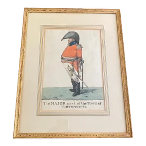 19th Century Robert Dighton Hand Colored Military Caricature 1807