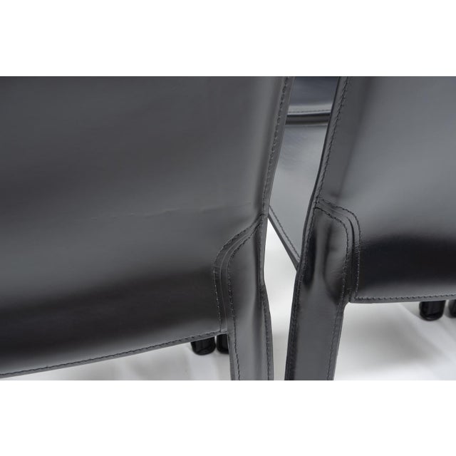 CAB 412 Side Chairs in Black Leather by Mario Bellini for Cassina, 1990s, Set of 12 For Sale - Image 15 of 17