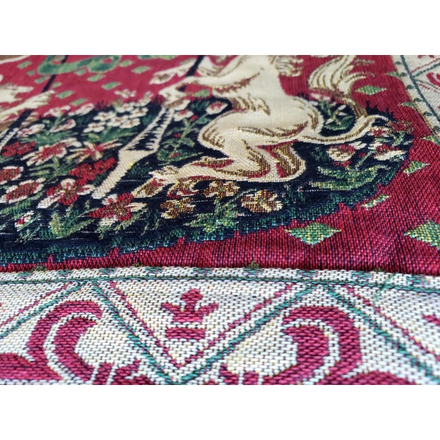 Late 20th C. Vintage French "The Lady and the Unicorn" Woven Tapestry Runner For Sale - Image 11 of 17