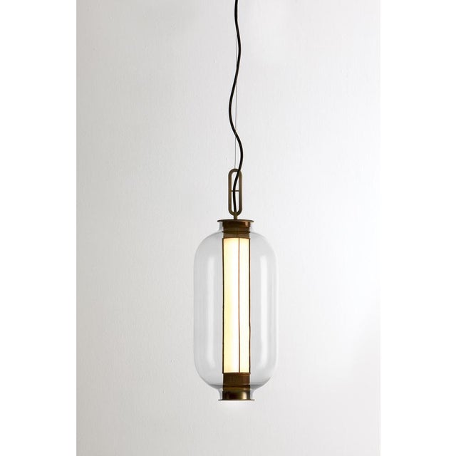 Contemporary Bronze and Transparent Glass Bai T Ma Ma Pendant Lamp by Parachilna For Sale - Image 3 of 9
