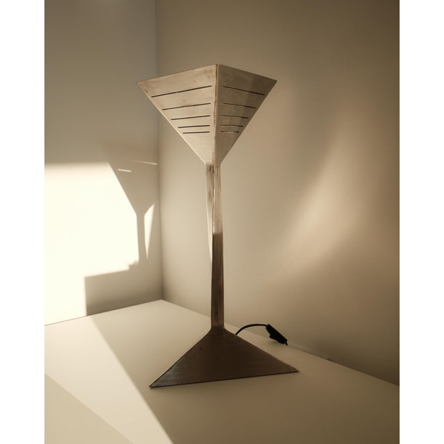 Silver Vintage Table Lamp in Aluminium, 1970s For Sale - Image 8 of 8