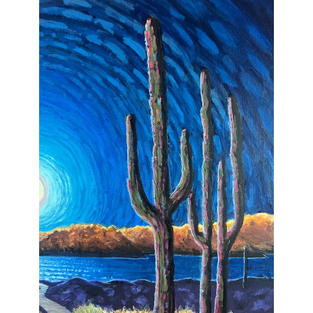 Blue Desert Moonlight – Original Oil Painting by Steve Schaaf For Sale - Image 8 of 9