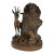Late 19th Century Antique Black Forest Hand Carved Wood Chamois Figural Pipe Holder Stand Tobacco Humidor For Sale