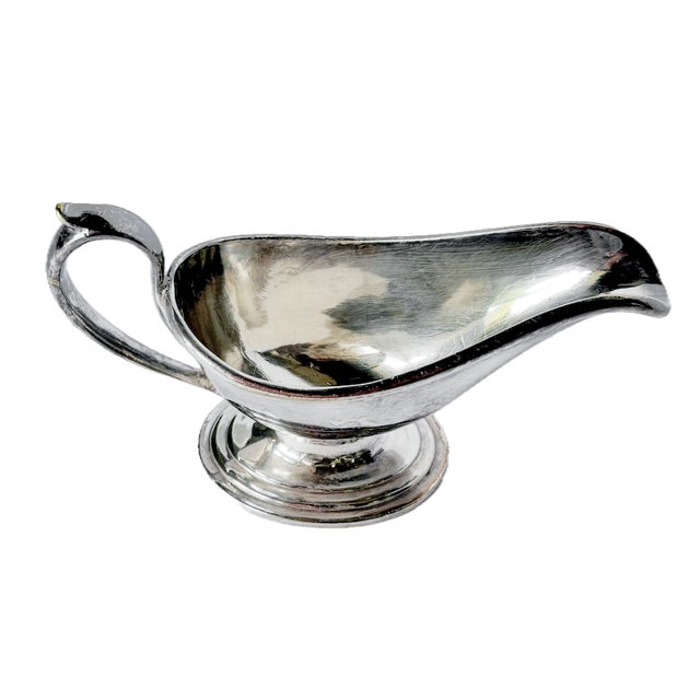 Early 20th Century Pair Antique Silverplate Creamers For Sale - Image 5 of 9