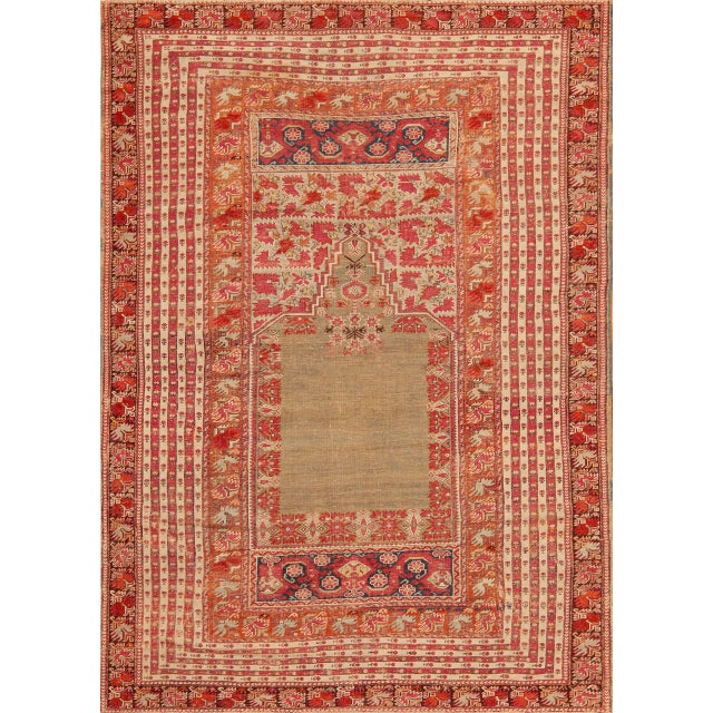 Astonishing Antique Turkish Ghiordes Rug With Rich Character, Country of Origin: Turkey, Circa Date: 1850