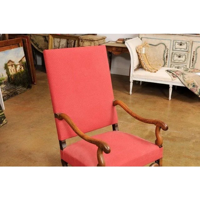 19th Century 19th Century French Louis XIII Style Walnut Fauteuil with Os de Mouton Base For Sale - Image 5 of 12