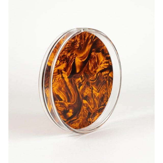 Mid-Century Faux Tortoiseshell Serving Tray in the style of Christian Dior, Italy, 1970s For Sale - Image 11 of 14