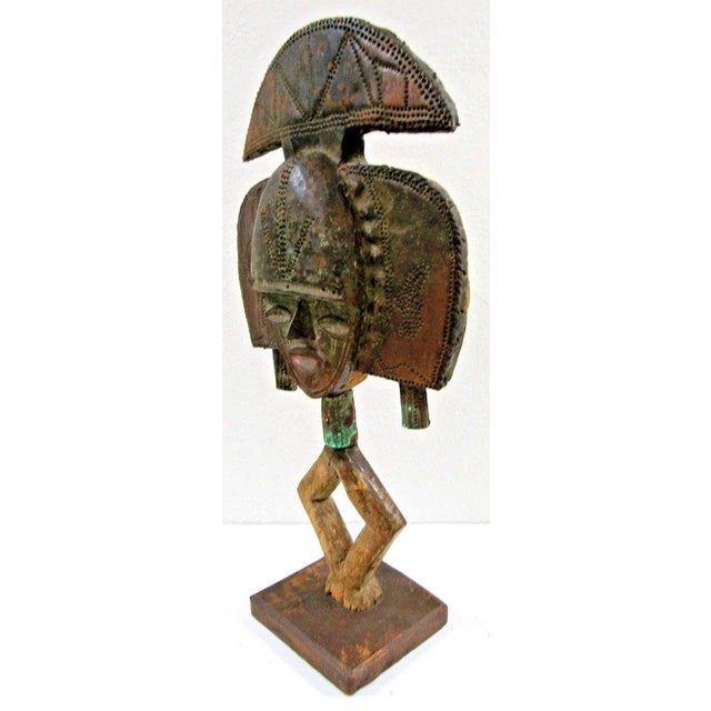Antique Bakota Reliquary Kota Mask Figure Sculpture From the Tribe in Gabon For Sale - Image 10 of 18