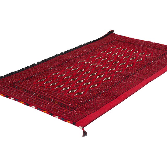 78910 Vintage Persian Turkoman Rug, 02'05 x 04'06. This intriguing hand-knotted wool vintage Persian Turkoman rug...