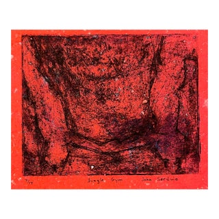 1970s John Serdula Abstract Red Etching For Sale