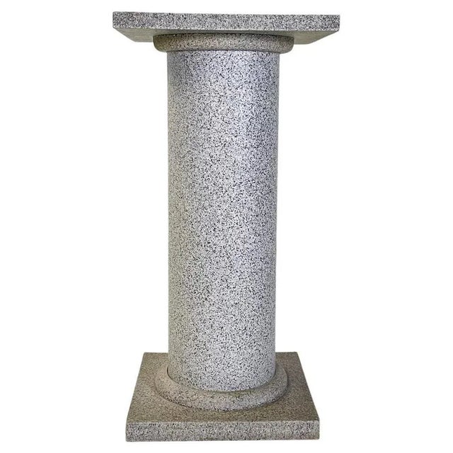 Italian Modern Wood Painted as Stone Pedestal Column, 1990s For Sale - Image 12 of 12