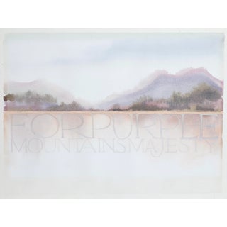 Purple Mountains Majesty, Unknown Artist Watercolor on Paper, Signed and Dated in Pencil For Sale