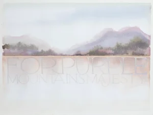 Purple Mountains Majesty, Unknown Artist Watercolor on Paper, Signed and Dated in Pencil