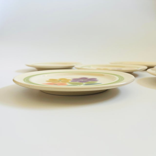 White Franciscan Earthenware Floral Salad Plates - Set of 5 For Sale - Image 8 of 10