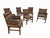 This set of 6 vintage Dunbar Style Geometric Upholstered Dining Chairs by D.R. Dimes exudes a modern style with its...