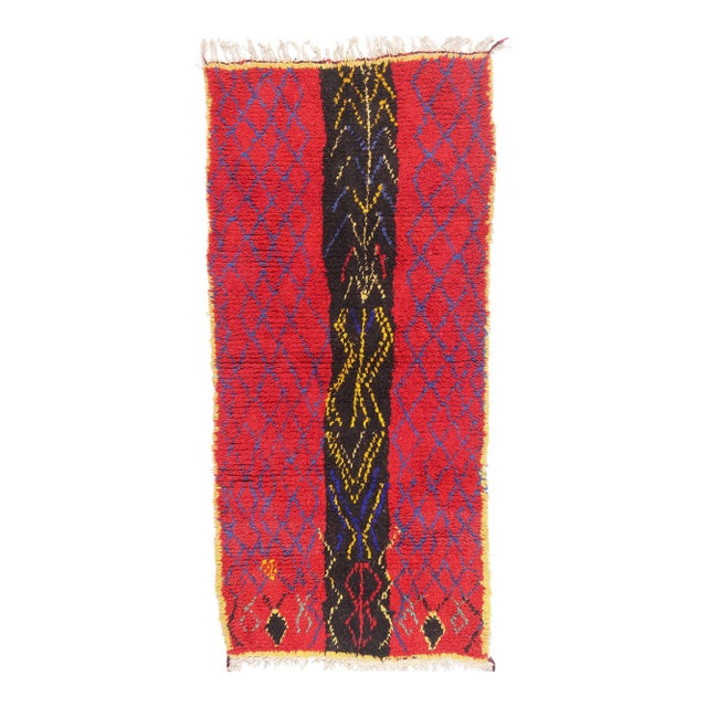 Vintage Boujad Moroccan Rug, 03'07 X 07'09 For Sale