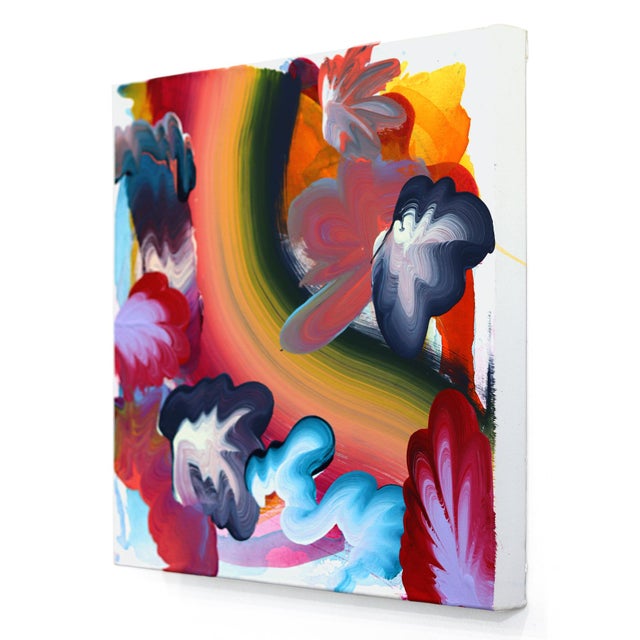 Contemporary Rainbow Tornado 2 - Original Dynamic Spiral Abstract Acrylic Painting For Sale - Image 3 of 9