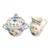 Vintage MCM Royal Copenhagen Blue Fluted Half Lace Porcelain Sugar Pot Creamer Set For Sale