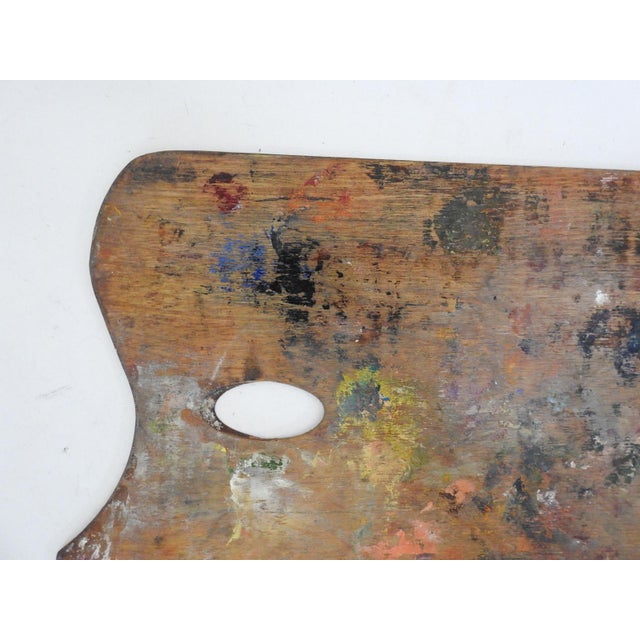 Mid-Century Modern Vintage Wood Authentic Used Artist Palette For Sale - Image 3 of 4