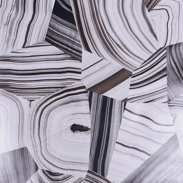 Schumacher X Miles Redd Agate Slice Wallpaper in Black & White For Sale