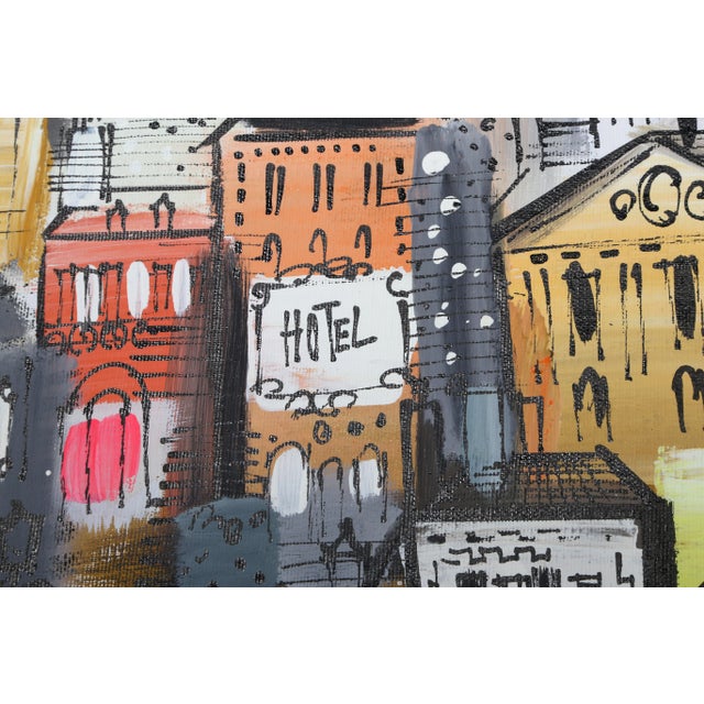 Charles Cobelle Hotel Montmarte, Charles Cobelle Acrylic on Canvas Painting For Sale - Image 4 of 4