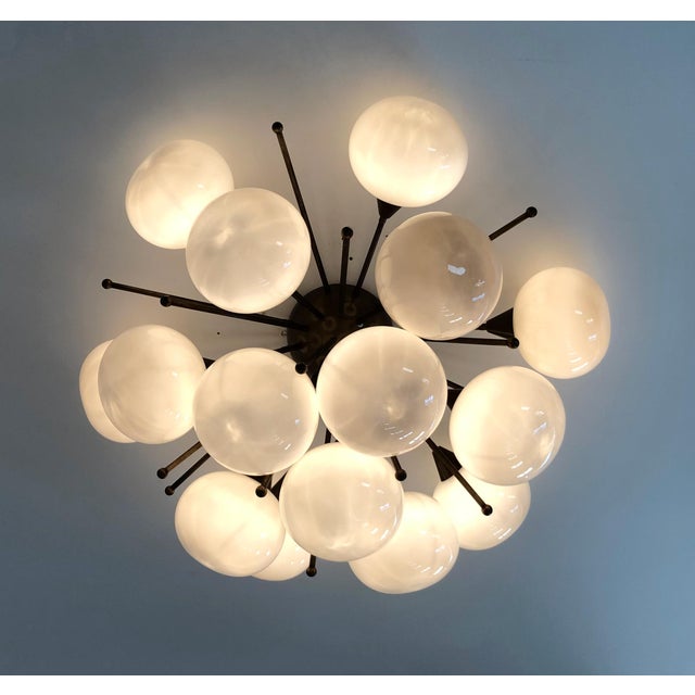 Gray 21st Century Mezzo Bronze Gray Pebble Murano Glass Flush Mount by Fabio LTD For Sale - Image 8 of 9